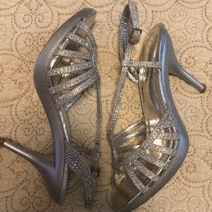 Silver slipper heels